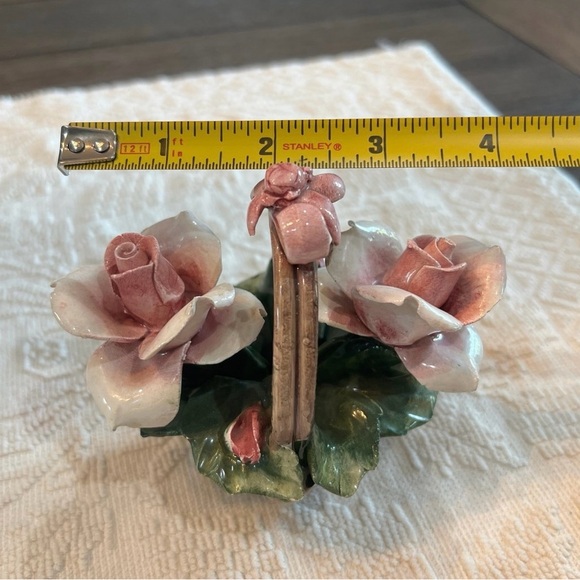 Vintage Capodimonte Italian Porcelain Flowers In Basket - Picture 9 of 12